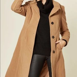 NEW women's wool and cashmere coat, camel colored. Made in UK.